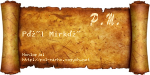 Pál Mirkó névjegykártya